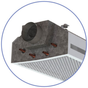 Aktiver Deckenkonvektor zum Heizen und Kühlen 2 und 4 Rohr System sichtbar