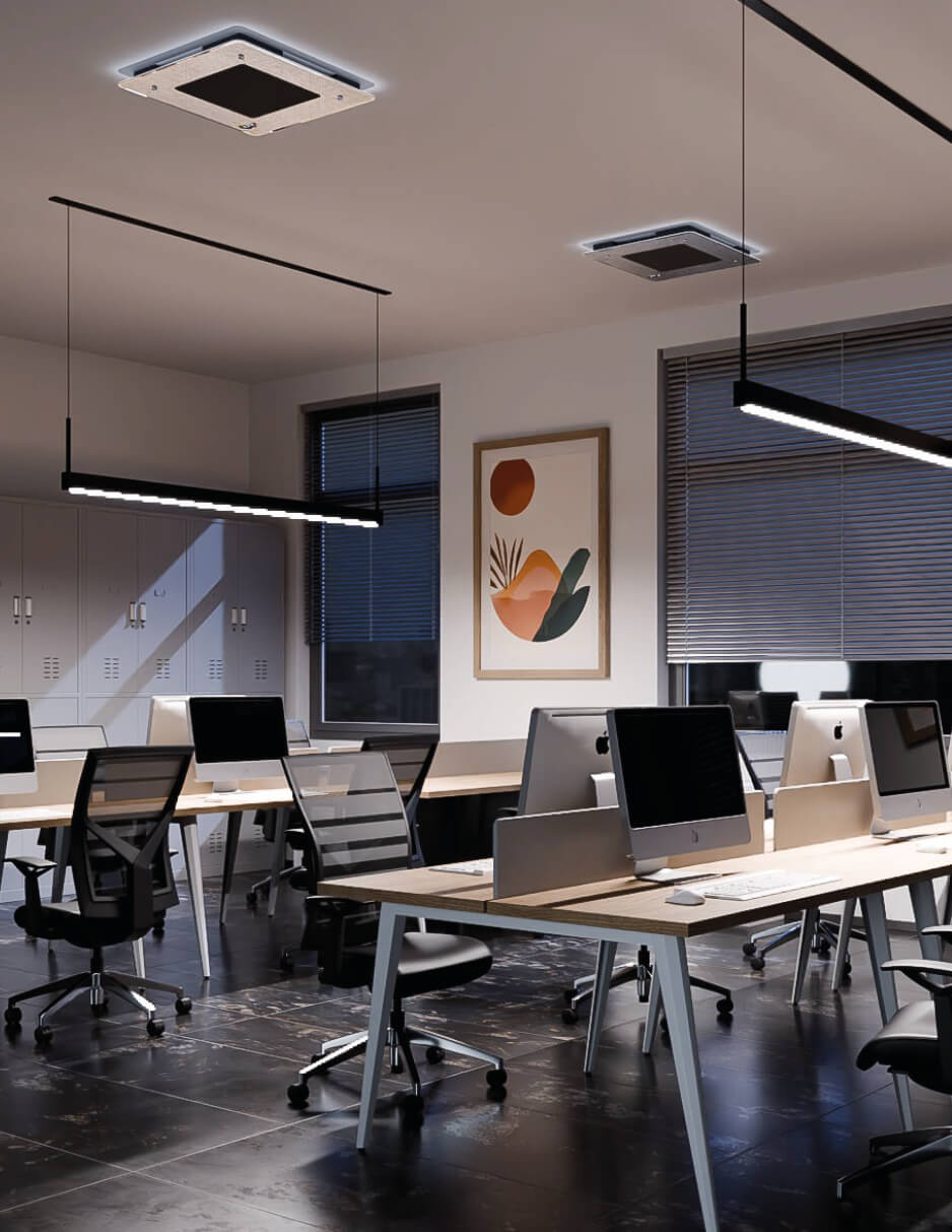 Deckenkassette Black Box im Bürobereich