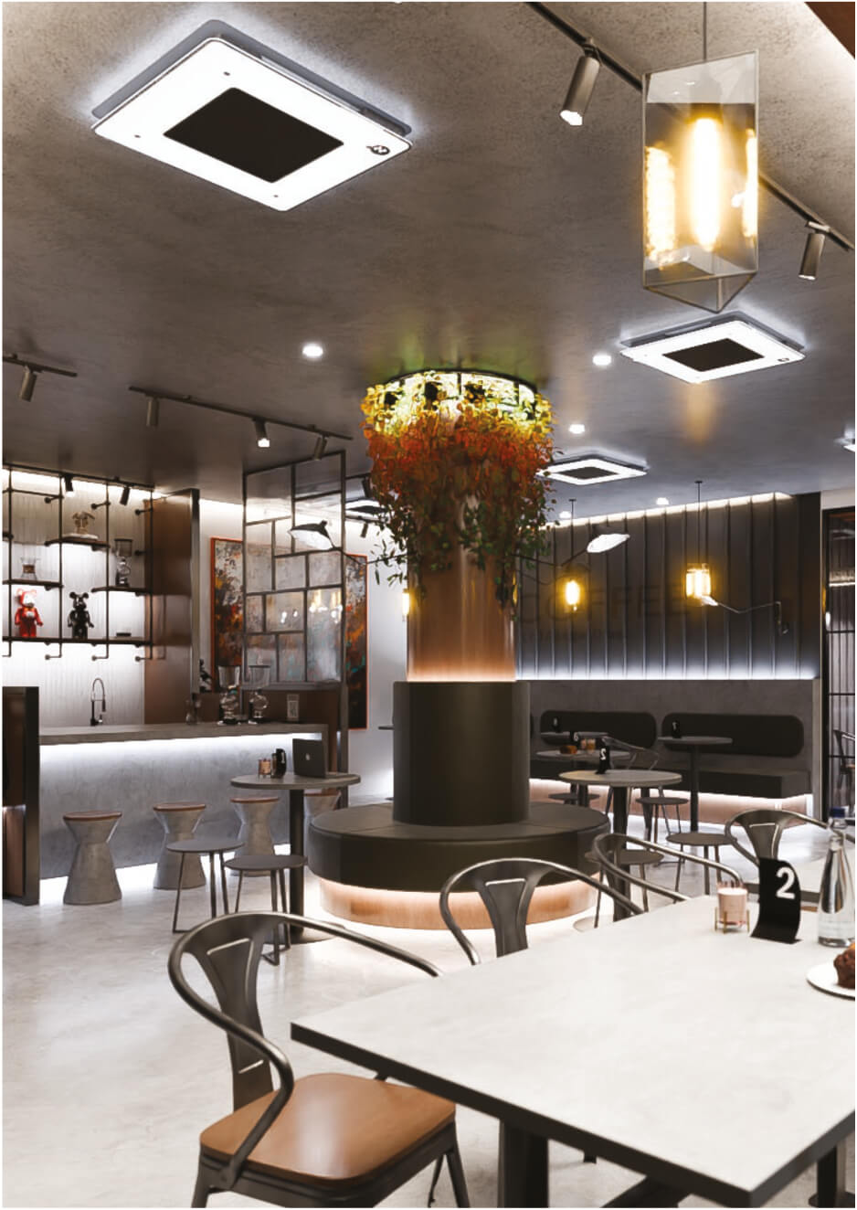 Deckenkassette Black Box in einer Bar Restaurant